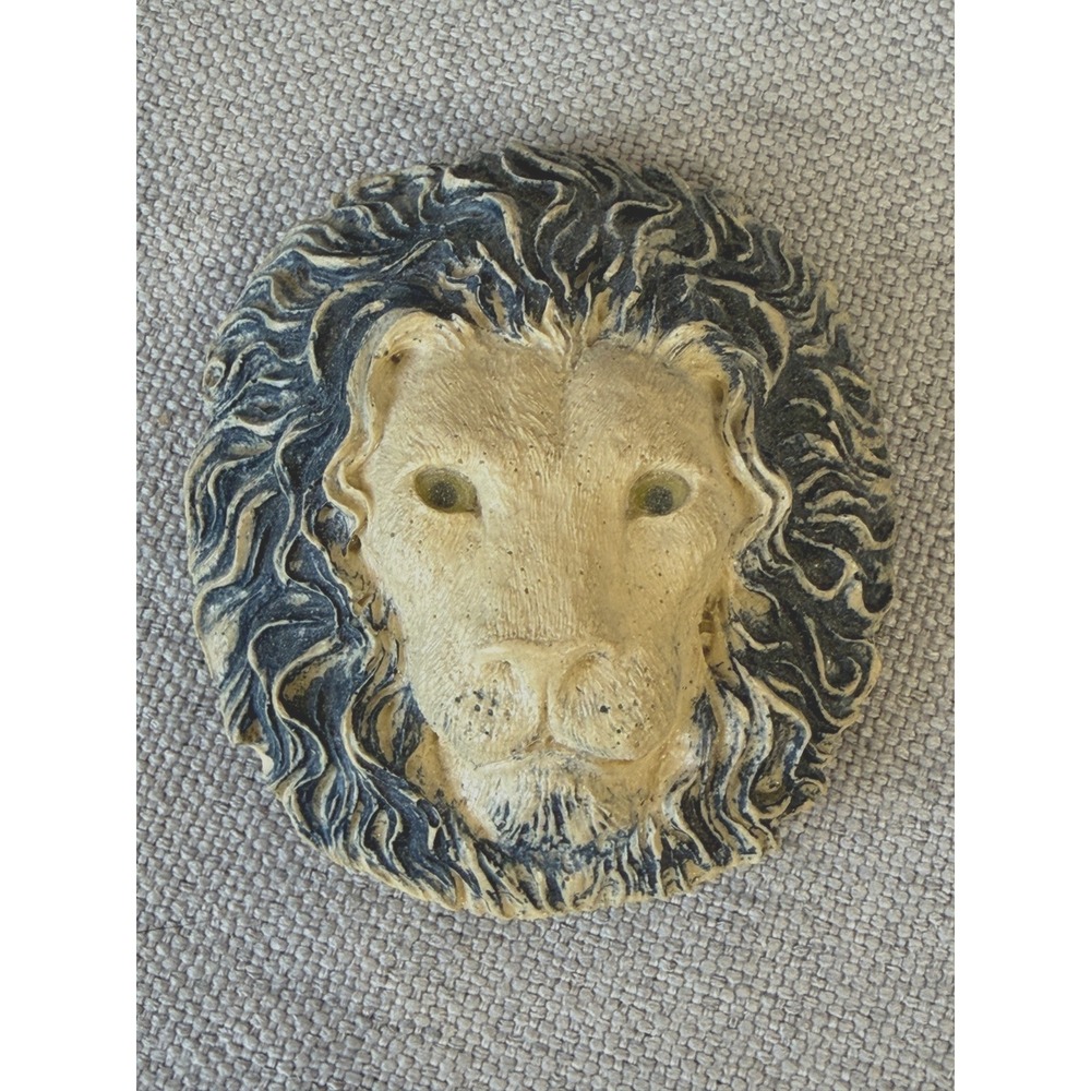Vintage Lion Head Belt Buckle Charmant Belts Beverly Hills Safari Western Blue